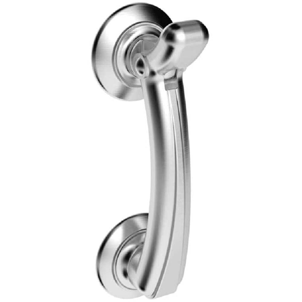  - Victorian Bow Door Knocker On Rose 95mm Fixing Centres Satin Chrome