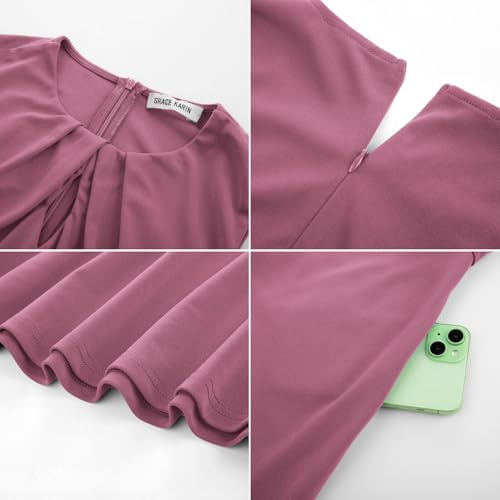 Image of GRACE KARIN Women 2026 Work Dress Sleeveless Tie Waist Elegant Party Cocktail A Line Flowy Midi Dresses with Pockets