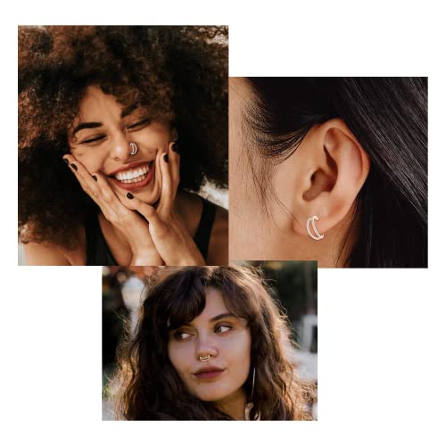 Gagabody 16G Daith Earrings Hoop Earrings Silver Nose Hoops Double Open Stack 16 Gauge Septum Hoop Seamless Septum Clicker 6Mm Septum Ring Helix Earring Rook Earrings Nose Rings Surgical Steel #TOP4