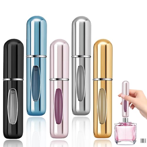 Lista de Caracteristicas de Un Perfume de esta semana. 49 AUGUSTYUE - Mini Atomizador Perfume Recargable, 5pcs Atomizador de Botella Perfume Viaje de 5 ml, spray de perfume Dispensador de Perfume Portátil para Mujer y Hombre