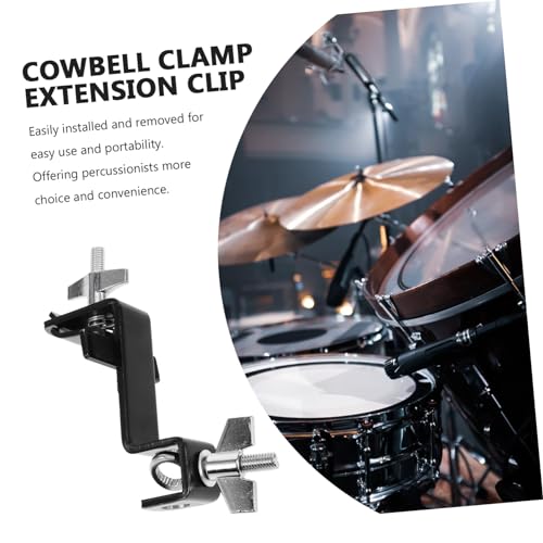 Abrazadera soporte de cencerro Toyvian para kit de batería, soporte ajustable para bombo, accesorio duradero para instrumentos de percusión miniatura 7