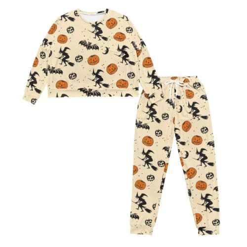 Image of Womens Lounge Set Long Sleeve Soft Pajama Sets | Casual 2 Piece Pj Outfit, Crewneck Sleepwear with Pockets, Adjustable Drawstring, Soft Comfy Fall Pajamas, Plus Size