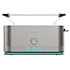Cecotec Grille-pain Vertical en Acier à Fente Longue Shine&Toast Extra, 1050W, Capacité pour 2 Toasts, Fente Large 3,8cm, Anneau Lumineux, 7 Niveaux de Brunissage, Barres Supérieures