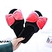 ENLAZY Pantoufles en Coton Enceintes Bow air conditionné Pantoufles en Peluche Enceinte Dames nouveauté en Peluche Slip on Furry Chaussure Amis Pantoufle, Rouge Melon, 36-37