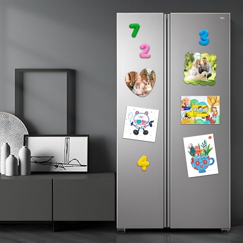 100 Pack, 4"X6" Adhesive Magnetic Sheets, Ultra Thin 20 Mil for Photo Labels To Be Magnetic, Flexible Magnet Sheet For DIY Crafts Card, Cuttable Magnets by NIUBIKLUS - Used condition - Image 5