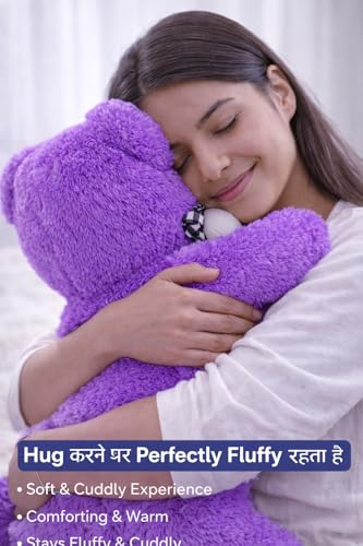 Image of ZEXSAZONE 2 Feet Purple Giant Teddy Bear Soft, Plush, and Cuddly Stuffed Animal for Kids, Birthdays, Anniversaries, Valentine's Day, and Special Occasions Large Huggable (Purple /2fit)