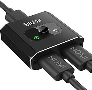 Blukar HDMI Switch, Bidirectional HDMI Splitter Switcher, 1 In 2 Out/2 In 1 Out - Support 4K 3D 1080P HD in Stable Transmission - Plug & Play for Xbox PS4, Blu-Ray Player, DVD etc