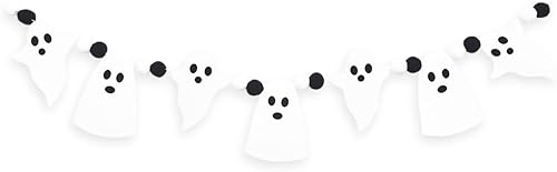 Miniatura 7 de Cartel de Halloween para manto, bola de fieltro, guirnalda de Halloween con espeluznante para chimenea, suministros de fiesta de pared