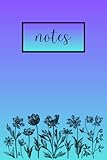 Notes: Purple to Teal Ombre Blank Lined Journal - Mali Bourque 