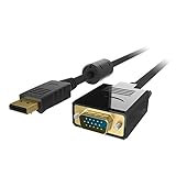 Transmite vídeo entre monitores y proyectores con conectores DisplayPort y VGA