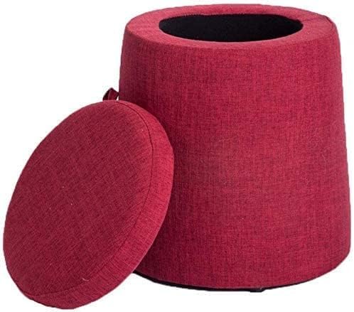 Meuble de décoration pour salon : le repose-pieds ottoman rond qui range vos affaires