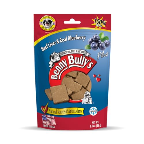 Benny Bullys Beef Liver Plus Blueberry, Freeze Dried Dog Treats, High Protein, Low Fat, Nutrient Rich, Supports Immune Health, Healthy Snack for Dogs - 58g (Medium) image 4