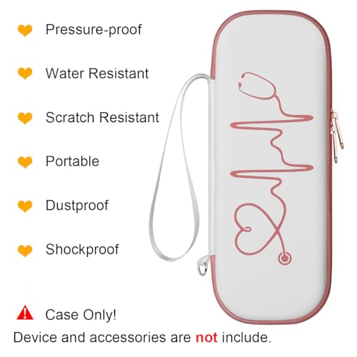 Image of BOVKE Stethoscope Case for 3M Littmann Classic III Monitoring, Lightweight II S.E, Cardiology IV Diagnostic, MDF Acoustica Stethoscopes, Space for Nurse Essentials and Medical Supplies, White Rosegold