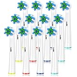 Replacement Brush Heads Fit for Braun Oral b, Compatible with Oral-B Pro 1000/2000/3000/5000/6000 Smart and Genius Electric Toothbrush, 12 Pcs (White)