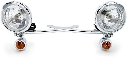 2 x Motorcycle Parts Chrome Racing Custom Amber Bulbs Turn Signals Spot Light Bar Blinkers Indicators Touring Lights Accessories Fit For Yamaha V-Star Vstar 950 1100 1300 Classic Stryker