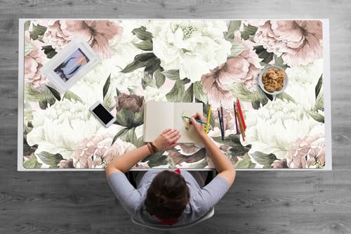 Sous-main de bureau en vinyle de haute qualité esthétique bouquet de roses