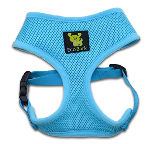 Image of EcoBark Classic Dog Harness Innovative Mesh No Pull No Choke Design Soft Double Padded Breathable Vest For Eco-Friendly Easy Control Walking Quick Release For Puppies Toy Breeds&Small Dogs(Small,Blue)