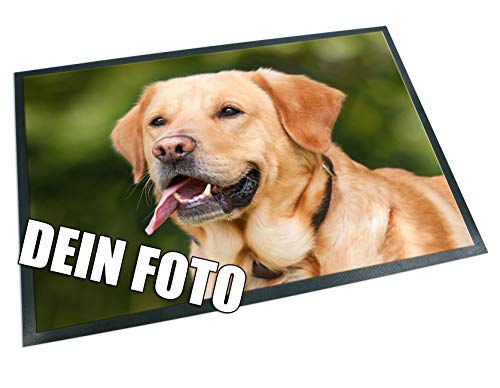 Unikatolo Personalisierte Fußmatte mit deinem Foto Bedruckt, Fußabtreter, Vorleger, Schmutzfangmatte Flur Eingangsbereich, Geschenkidee Hochzeit, Richtfest Einzug, Jubiläum, Hundefoto (50 x 35 cm)