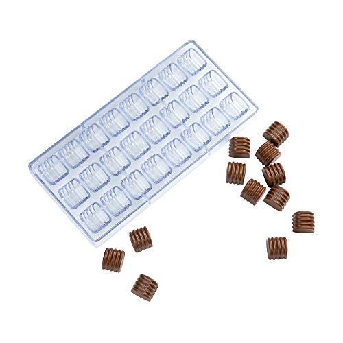 Restaurantware-Pastry Tek 10.8 x 5.3 Inch Dessert Mold, 1 Rigid Cylinder Chocolate Candy Mold - 24 Cavities, Freezer-Safe, Clear Polycarbonate Candy Trays, Dishwasher-Safe, Easy to Release by Restaurantware - Used condition - CA$8.91