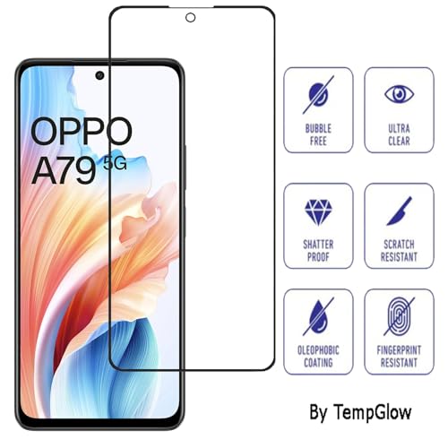 Image of Screen Protector for Oppo A79 5G (Black) Tempered Glass Edge-to-Edge 6D Screen Guard With Installation Kit