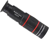 Lente monocular teleobjetiva 18X para celular, acessório de câmera com zoom de alta potência com tripé e clipe, lente externa HD portátil para fotografia de esportes selvagens, preta (padrão 18X25)