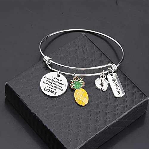 Image of MYOSPARK IVF Infertility Warrior Pineapple Gift Infertility Mom Jewelry IVF Mom Everyday Waiting Worth It Bracelet Infertility Mom Encouragement Gift
