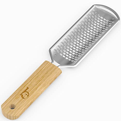 Foot File - Callus Remover Tool For Dead Skin Removal, At Home Pedicure Tools, Foot Rasp Callus Remover Feet And Heels, Smooth Soft Feet Using A Grater & Scraper (Bamboo & Stainless Steel) (1 Pack) #TOP13