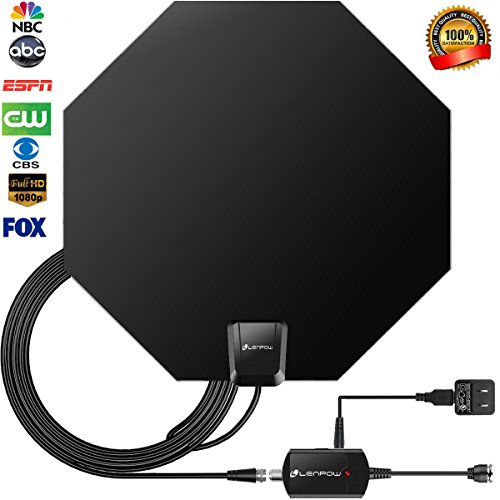 TV Antenna, LENPOW Best Indoor 1080P Amplified Digital TV Antenna 60