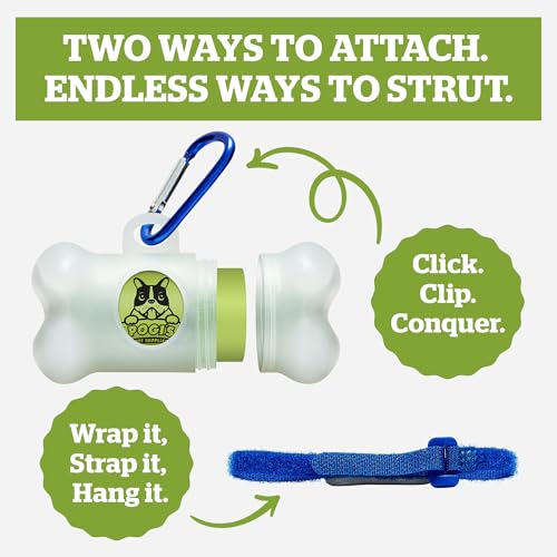 Pogi Kotbeutelspender – groß, parfümiert und auslaufsicher – weiß, 1 Rolle (15 Tüten)