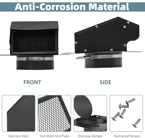 PrecisionAuto Outside Roof Rain Cap,Chimney Cap,Stainless Steel Fireplace Exhaust Cap, Exterior Stove Pipe Cap, Easy Installation, Adjustable Roof Cap for Vent