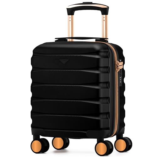 Flight Knight Lightweight Travel Suitcase 40x30x20cm | Hard Shell Carry On Luggage with Aluminum Telescopic Handle, 8 Spinner Wheels & TSA Lock | Approved for easyJet, Vueling & Wizz Air
