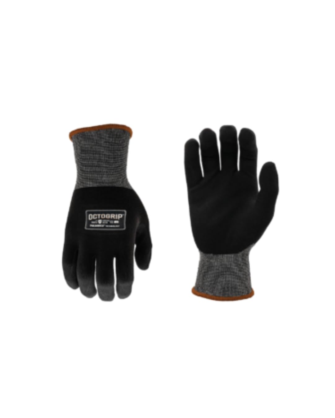 Octogrip 15G Nylon Lycra Nitrile Palm Glove Breathable PW874 (9L), black