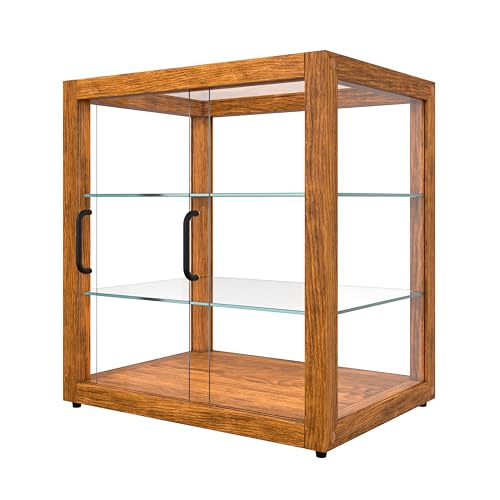 Image of KoolMore 20 in. 3-Tier Light Wood Countertop Dry Bakery Display Case, Pastry, Cake and Cookie Display with Tempered Glass