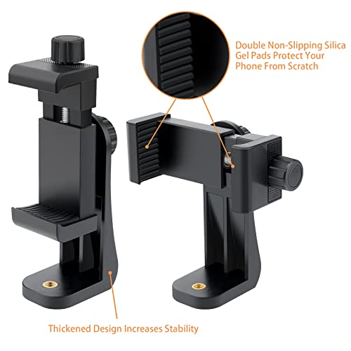 2 Pack Tripod Phone Mount, Cell Phone Holder Mount Head