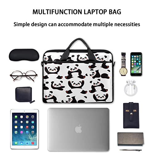 Funda para portátil contra arañazos con diseño de panda en lona resistente 7
