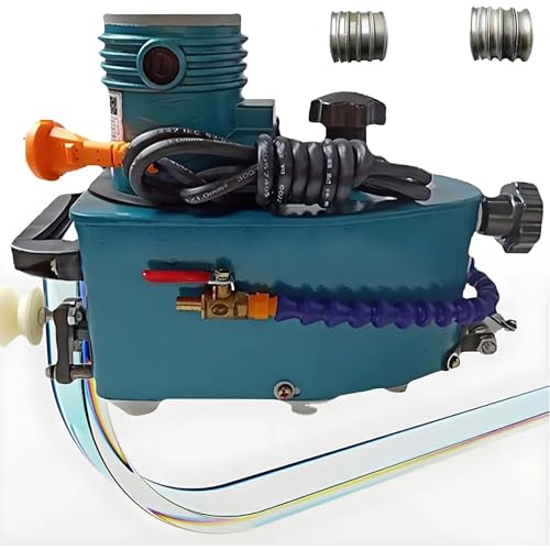 Handheld Glass Edger,850W Electric Glass Polishing Machine with 10 Diamond Wheels,8000RPM Speed for Plane/Curve Edges,Grinding1-3m/min,Includes Diamond Wheels,Compact &amp; Powerful(Blue)