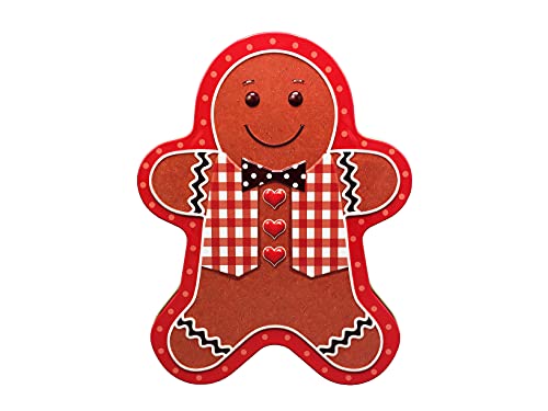 stylebox Boîte métallique en forme de maison d’un bonhomme pain d’épice décorée avec toutes sortes sucreries biscuits déco vintage très grande Conservation, env. 25 x 19 6 cm, volumes : 2 L Cover