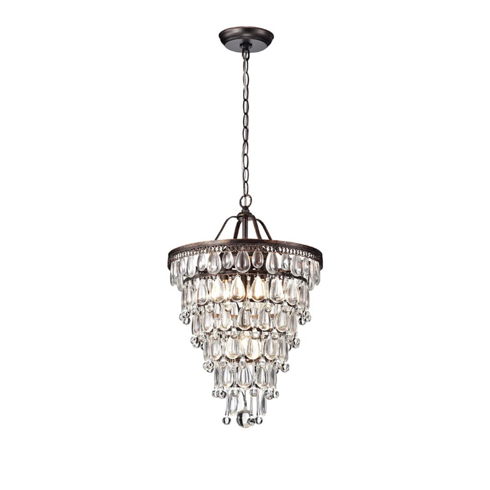 HXYSXHJUO Chandelier Lighting Modern Chandeliers Bronze Pendant Ceiling Light Fixture For Dining Rooms Entryway Living Room Raindrop Round Hanging Style