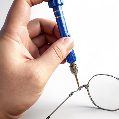 Image of 5-in-1 Multifunctional Small Screwdriver, PTSLKHN S2 Steel Magnetic Screwdriver Kit for Eyeglass, Sunglasses, Electronics, Cellphone, Jewelry and More