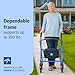 Medline Steel Rollator Walker for Adult Mobility Impairment, Blue, 350 lb. Weight Capacity, 8” Wheels, Foldable, Adjustable Handles, Rolling Walker for Seniors