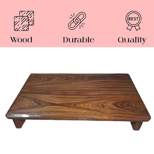 Image of Sheesham Wood Step Stool for Adults - Solid Wooden One Step Stool for Seniors, Bed, Kitchen & Bathroom | Non-Slip Mat | No Assembly Required | Premium Finish
