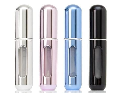 BHAGWATI ENTRPRISE Perfume Atomizer Spray Bottles, 50ml, Refillable Travel Size, Clear, Set of 4 with Bag-image-6