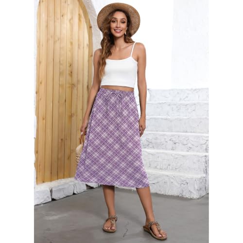 Image of Witsmile Flowy Skirt Elastic High Waist A-Line Skirt with Pockets Bohemia Cover-up for Women 2026 Trendy(S-2XL)