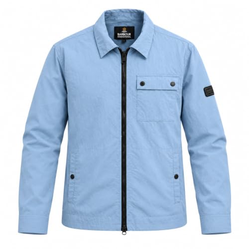 Image of Barbour International Men's Inline Overshirt Powder Blue