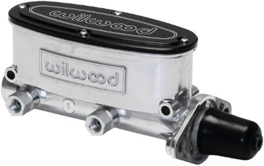 Wilwood Master Cylinder, Tandem, 1 in Bore, 1.100 in Stroke, Integral Reservoir, Aluminum, Burnished, Kit