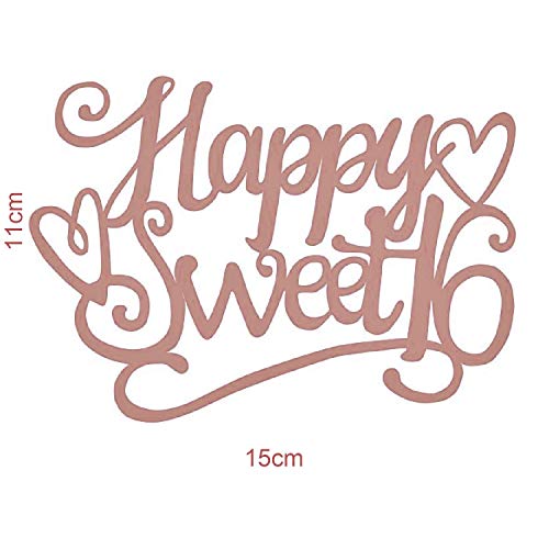 Happy Birthday Cake Toppers, 7 Pack Glittery Rose Gold Cake Decorations Sweet 16 Cake Toppers, Bling 16Th Sixteen Easter Summer Cake Decoration #TOP4