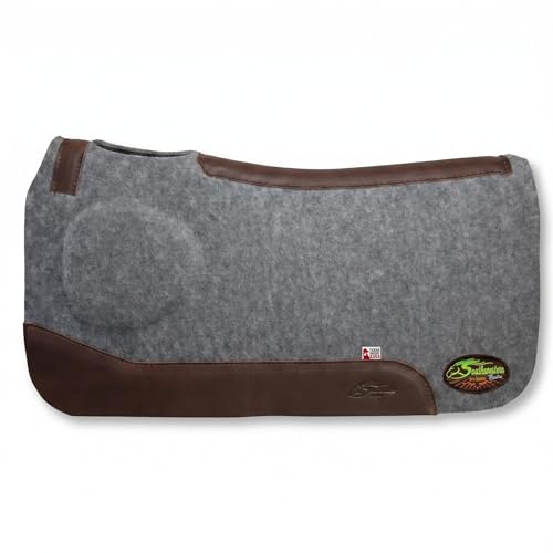 Southwestern Equine OrthoRide Correction Saddle Pad Western Saddle Pads - Made in USA (31 x 30, Natural Leathers)