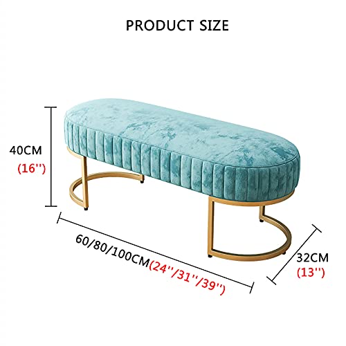 Banc moderne en velours doré bleu pour optimiser les petits espaces - 4