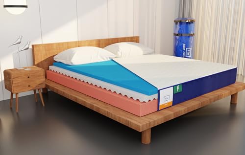 Image of Flo Ergo Aloe Vera Infused Memory Foam Mattress with Motion Isolation Technology | Medium Soft Feel | 4 Inch Mattress in King Size (72x70x4 Inches) | 10 Year Warranty