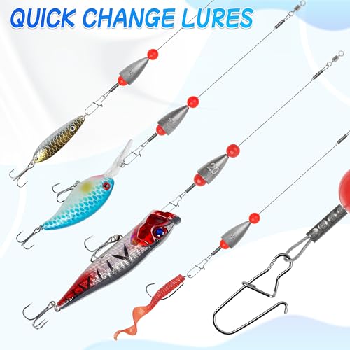 AGOOL Sliding Sinker Wire Leader Rig Cañas Bottom Fishing Catfish Rig con Plomos Deslizantes 3/4 oz Paquete de 5 Piezas miniatura 4
